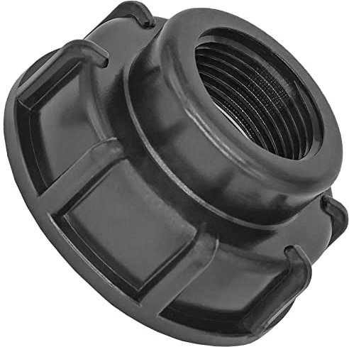 IBC Container Adapter | Kappe Anschluß S60x6 (60mm) | 1 Zoll Innengewinde | Regenwassertank Kunststoffverschlussdeckel Deckel | mit PE-Schaumdichtung Dichtung