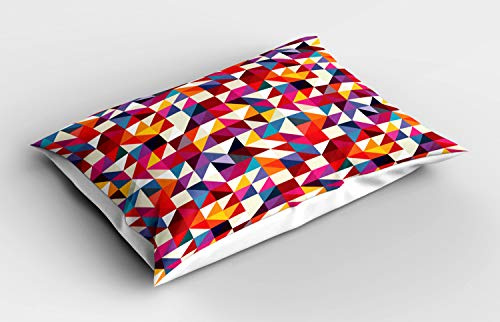ABAKUHAUS Geometrisch Kissenbezug, Bauhaus-Art-Muster, Dekorativer Standard King Size Gedruckter Kissenbezug, 80 x 40 cm, Mehrfarbig