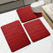 HOUYOMICS Set di tappetini da bagno ultra morbidi e antiscivolo, in memory foam, 3 pezzi, tappeto da bagno super assorbente, tappetino da bagno per camera da letto, soggiorno, lavanderia (rosso
