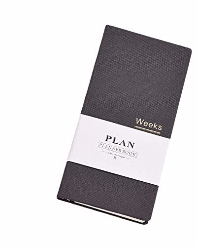 Undatierter Taschen-Wochenplaner, Terminplaner, Organizer, Agenda, Jahr, Monat, Wochenplaner, A6, Notizbuch (A6, undatierter Planer, grau)