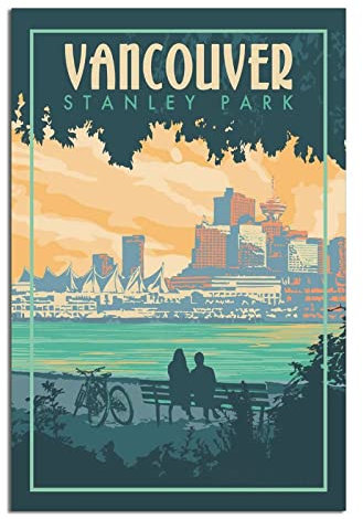 Vancouver Park Vintage Reise Poster Malerei Poster Moderne Familie Leinwand Kunst Poster Schlafzimmer Deko