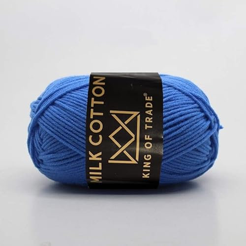Milchwolle Milchbaumwolle Milchgarn Häkeln Stricken 100m 50g 3 Stück Blau