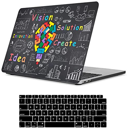 Fancity Compatible with MacBook Air 13 Inch Case 2020 2021, Model A2337(M1) A2179 A1932 with Touch ID Keyboard Cover & Hard Plastic Shell Protective Case for Mac Air 13.3 inch 2018-2021, Idea
