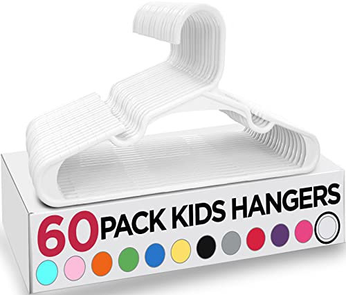 Utopia Home Packung mit 60 Kinderkleiderbügeln - 11,5“ Baby- und Kinderkleiderbügel aus Kunststoff für den Kleiderschrank, ideal für den täglichen Gebrauch, weiß