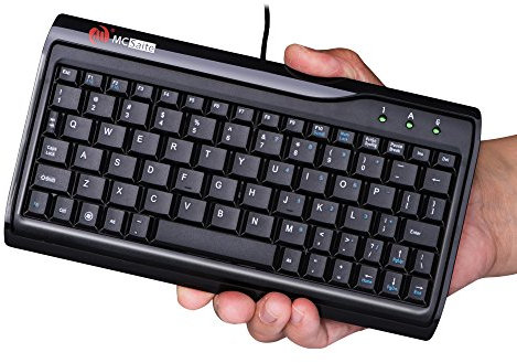 Super Mini Tastatur, MCSaite Kabelgebunde USB Tastatur, 78 Tasten, Schwarz, Kompakt und Platzsparend, US QWERTY Layout für professionellem oder industriellem Gebrauch für Computer Laptop Mac Notebook