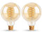 EXTRASTAR Spiral Vintage LED Light Bulb, 6W G80 E27 Bulb, 42W Equivalent, 500LM, 2200K Warm White Energy Saving Globe Decorative Bulbs, Retro Antique Filament Lamp, Non-Dimmable, Pack of 2