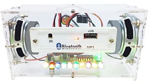 Gikfun Bluetooth Speaker Kit with LED Flashing Light Soldering Practice Mini USB Stereo Sound Amplifier DIY Kit for School Learning Project EK1979…