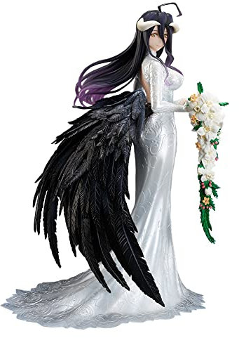 Xinchangda Anime-Figur, Overlord, Albedo, Hochzeitskleid, Blumenball, reinweißer Teufel, elegantes Mädchen, PVC-Figur, Spielzeug, limitierte Auflage, Puppe, Geschenk, Modell, Dekoration, 25 cm