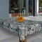 laro Wachstuch-Tischdecke Abwaschbar Garten-Tischdecke Wachstischdecke PVC Plastik-Tischdecken Eckig Meterware Wasserabweisend Abwischbar G03, Muster:Blume Blau Kreise Braun, Größe:110x160