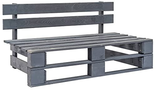 ZHOUMIN Garten-Palettenbank, Gartenbänke, Sitzbank Outdoor, Parkbank, Garten Bank Für Draussen, Outdoor Deko Wetterfest, Holz Grau