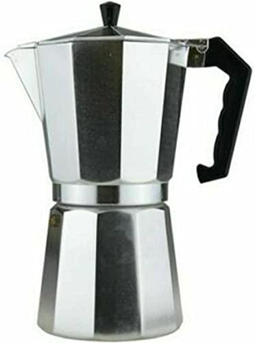 MUSAN Aluminium Stove Top Coffee Makers - Large Silver Moka Pot Household Essential 1-12 Cups - Durable Handle Coffee Maker Pot for Kitchen, Outdoor, Home, Office (12 Cups Coffee Maker 700ml)