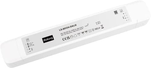 illuburg LED Treiber 24V 80W DALI Push Taster Dimmbar Flackerfrei für LED Streifen Trafo Transformator Netzteil Vorschaltgerät Driver