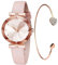 CIVO Damen Uhr Analog Quarz Wasserdicht: Minimalistisch Lederarmband Mode Kreative Rosa