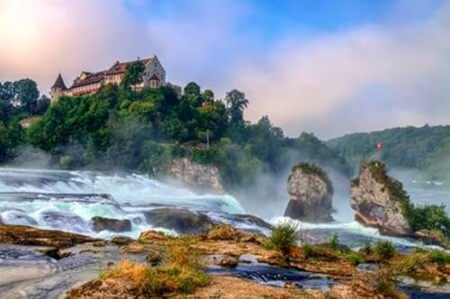 adrium Acryl-Bild 110 x 70 cm: Rheinfall im grauen Morgennebel, Schweiz (47216020)