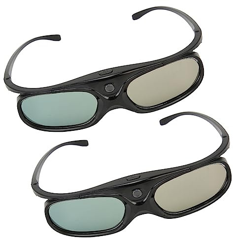 Elprico DLP Link 3D-Brille Wiederaufladbar, 144 Hz Aktualisierung, Aktive Shutter-Brille, Links-/Rechts-Augenrotation, Kompatibel mit Vivitek, LTV 2500, LTV 3500, Vanish TV-Projektoren
