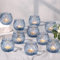 DARJEN Blaue Votivkerzenhalter, Set mit 24 runden Glaskerzenhaltern, Großpackung für Teelichter, Diamant-Textur-Kerzen, Votivkerzen für Hochzeit, Party und Heimdekoration