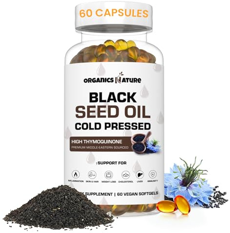 ORGANICS NATURE Black Seed Oil 1000mg, Cold Pressed, Vegan, 60 Softgels