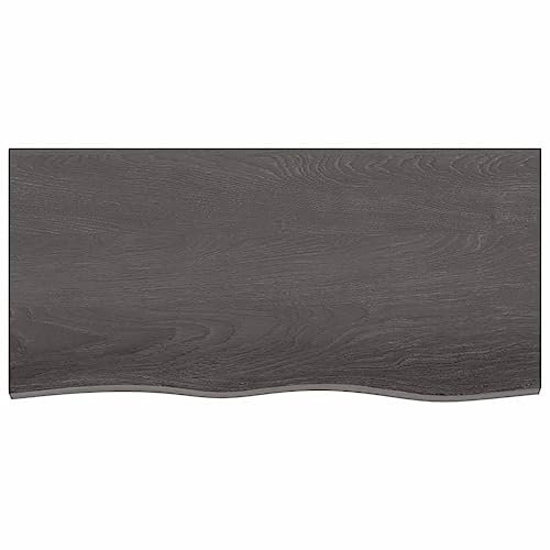 Tidyard Waschtischplatte Badezimmer Waschtisch Waschtischkonsole Platte Holzplatte für Aufsatzbecken Badmöbel Dunkelgrau 100x50x4 cm Massivholz Behandelt