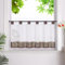 HeichkelL Scheibengardine mit Schlaufen Leinenoptik Gardine Halbtransparent Bistrogardine Landhausstil Kurzstores Braun HxB 60x120cm