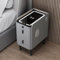 YUGXTH Smart Nightstand with Charging Station and LED Lights, Narrow Bedside Table with Fingerprint Lock and Bluetooth Speaker, Metal Feet Bedside Cabinet with USB Port (Color : Light gray, Size : 2