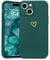 Wirvyuer for iPhone 15 Plus Case Cute Heart Pattern Soft Shockproof Protective Silicone Phone Case for Women Girls, Green