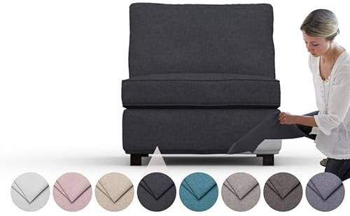 comfortly Ersatzbezug für Kivik 1er Sofa-Abschnitt, robuster Bezug, Haustier- und schmutzabweisend, strapazierfähiges Nano-Tech-Gewebe, leicht zu reinigen und auszutauschen (Anthrazitfarbe)