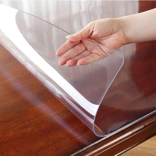 2 Mm Dicke Tischfolie Tischdecke Transparent Durchsichtig Abwaschbar Garten-Tischdecke Tischschutz-Folie PVC Plastik-Tischdecken Wasserabweisend Eckig Meterware,60X180cm