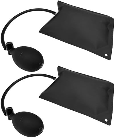 Maxentico Luftkissen(2Pcs), Montagekissen Luftheber Einstellbares Air Wedge Pump, Hebekissen für Möbel Türheber Kissen, Luftkissenheber Fenstermontage Schwarz, für Die Tür Und Fenster Montage