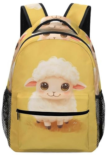 VesFy SüßEs Schaf Grundschule Rucksack Tier Ranzen Daypack Buchtasche ReiserucksäCke FüR SchüLer Erwachsene One Size