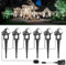 NATPOW Garden Lights, Garden Spike Lights Mains Powered, LED Spotlight Outdoor 6-in-1 Landscape Spot Light with Adapter, IP65 Waterproof 5V Spotlights for Lawn, Pathway, Yard (6000K)