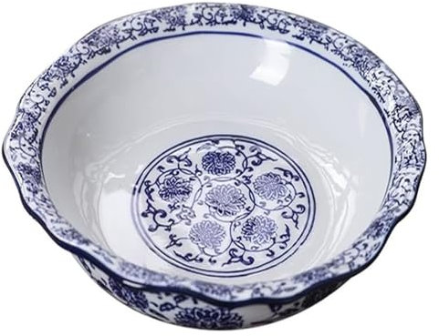 Platos for la cena, plato hondo de porcelana china azul y blanca, vajilla esmaltada for la cocina del hogar, tazón hondo for sopa, plato for ensalada(10 inches)