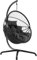 Blisswood Rattan Swing Chair for Indoor & Outdoor use - Hammock Hanging Egg Chair with Cushion and Stand - Foldable Wicker Pod Chairs for Garden, Patio or Balcony - Upto 150kg Weight Capacity (Black)
