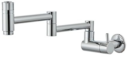 YWJFSA Rubinetti Riempimento Pentole Rubinetto Cucina A Muro Pieghevole Acqua Fredda Cromo Rotabile