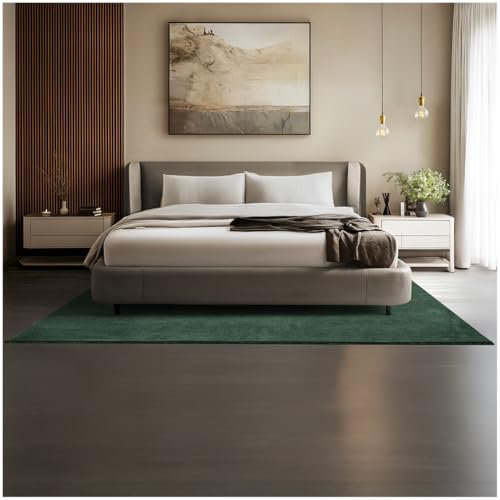 tectake® Flauschiger Kurzflor Teppich, waschbar, für Wohnzimmer, Badezimmerteppich, Küchenteppich, Teppich Flur, Home Deko, rutschfest, allergikerfreundlich, grün, 160 x 230 cm