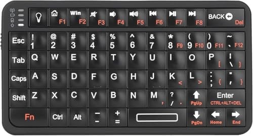 Rii Mini Bluetooth Keyboard, Portable Wireless Keyboard with Backlit, Rechargeable for Smart TV/Android TV Box/Smartphone/HTPC/IPTV, Black (Upgrade-TypeC)