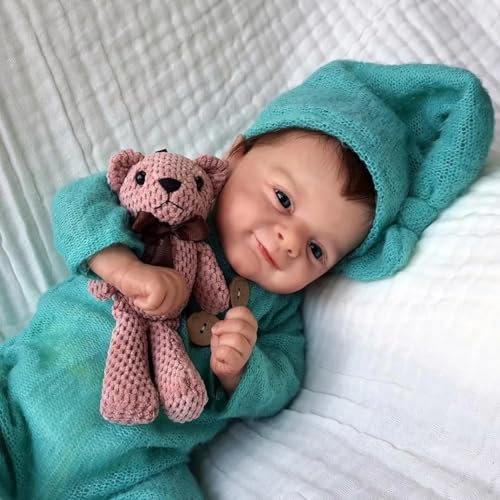 Enjoy with Love Neue 18inch Elf Flynn Neugeborenes Baby Reborn Puppe Lifelike Soft Touch Kuscheliges Baby Mehrere Schichten Malerei 3D Haut