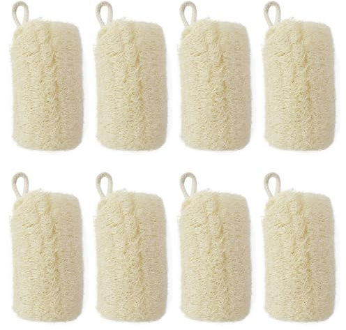 8 pezzi 11 x 7,5 cm Spugne Luffa,100% Biologiche la protezione ambientale naturale spugne degradabili, Ad alto assorbimento dell'acqua spugne, per Cura，Doccia, la cucina