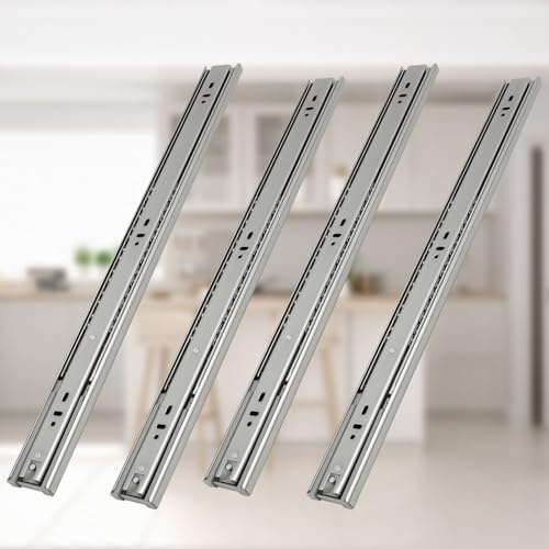 Monucep Schubladenschienen 4er Set 650mm Schienen für Schubladen Vollauszug Schubladen Schienensystem mit Selbsteinzug Kugelführungen