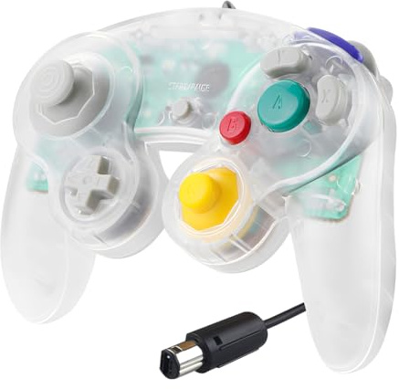 YOFDAL Manette Filaire pour GameCube et Wii, Gamepad Classique avec Vibration, Design Ergonomique, Câble de 1,8m, Joystick Analogique et Croix Directionnelle Précise