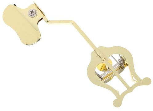 Trompetennotenclip mit Verstellbarem Winkel für Außeneinsätze | Metall, Goldfarben, Leichte Bauweise, Sicherer Halt, für Blechblasinstrumente und Partituren bei Auftritten