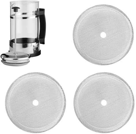 3-Pack Cafetiere Filter Mesh, Stainless Steel, 4 Inch