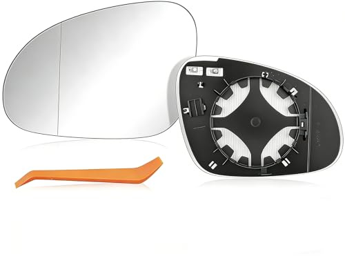 JPGhaha Spiegelglas Ersatz für VW Golf 5 Passat B6 Jetta 5 2006-2011 | Spiegelglas Fahrerseite Beheizbar Außenspiegel Asphärisch Beheizt Rückspiegelglas Ersatzspiegelglas mit Hebelwerkzeug - Links