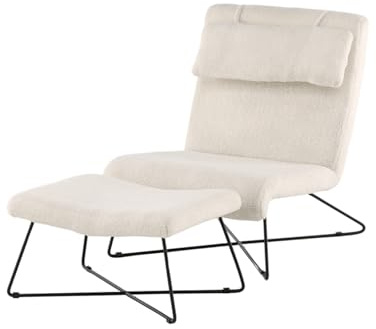 Endorphin Loungesessel Laconia Bouclé mit Hocker & Kissen