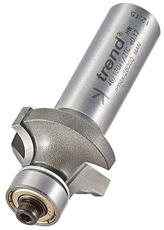 Trend Professional Bearing Guided Ovolo Router Cutter, 6.3mm Radius, 1/2 Inch Shank, 25.4mm Cut Diameter & 13mm Cut Length, Two Bearings, Tungsten Carbide Tipped, 46/130X1/2TC