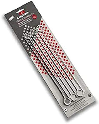 LACOR 62445 Fleischspiesse rostfrei 18/10 405 mm | Aus lebensmittelechtem Edelstahl gefertigt; hohe Korrosionsbeständigkeit und Haltbarkeit im täglichen Gebrauch