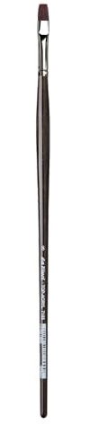 da Vinci Oil & Acrylic Series 7185 Top Acryl Paint Brush, Flat Red/Brown Synthetic with Long Ergonomic Handle, Size 8