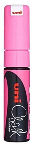 Uni-Ball 186428 - Pennarello per finestre e gesso con punta a cuneo 8 mm, rosa fluorescente