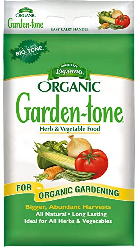 Espoma Organic Garden-Tone 3-4-4 Organic Fertilizer for Cool & Warm Season Vegetables and Herbs. Grow an Abundant Harvest of Nutritious and Flavorful Vegetables – 18 lb. Bag