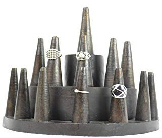 Ringhalter/Etagere Ringe (13 Räucherkegel) aus Holz Braun getönt Schokolade