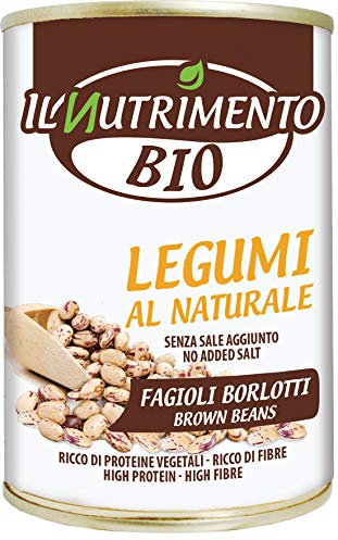 IL NUTRIMENTO Borlotti Bohnen – Natürliche Bohnen – Reich an Proteinen & Ballaststoffen – 12er Pack (12 x 400 g)